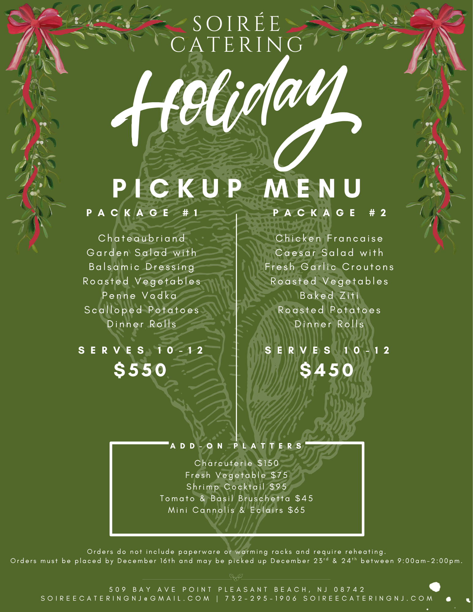 Soiree Catering Holiday Pickup